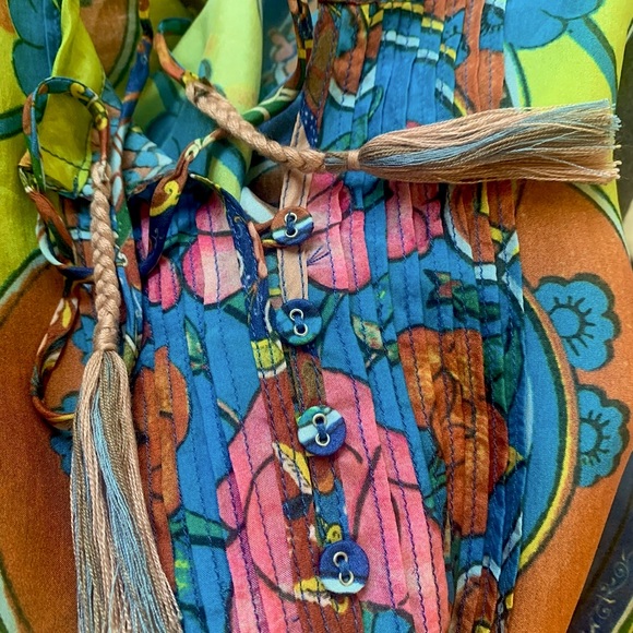 New Johnny Was Valeni Silk Georgette Top Sz S - Picture 12 of 16